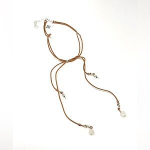 New Free People Bolo Lariat Leather Necklace